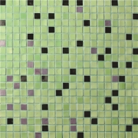 15x15mm Sauqre Hot Melt Glass Iridescent Mixed Green BGC031-Pool tile, Pool mosaic, Glass mosaic, Glass mosaic tile pattern