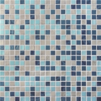 15x15mm Sauqre Hot Melt Glass Iridescent Mixed Color BGC033-Pool tile, Pool mosaic, Glass mosaic, Glass mosaic tile blue
