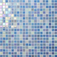 15x15mm Sauqre Hot Melt Glass Rainbow Iridescent Blue BGC003-Mosaic tile, Glass mosaic, Glass mosaic wall art, Glass mosaic pool tile