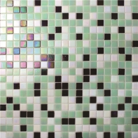 Square Green Mixed BGC037-Pool tile, Pool mosaic, Glass mosaic, Green swimming pool mosaic tile