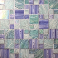 Quadrado Misturado BGZ001-azulejo piscina, mosaicos exterior, mosaicos de vidro, hot melt mosaico de vidro telha