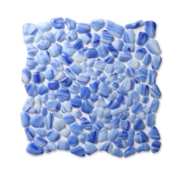 Free Stone Pebble Shape Hot Melt Glass Blue BGZ602-Glass Mosaic, Irregular Mosaic Tiles, Irregular Mosaic Wall Tiles 