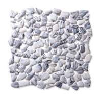 Free Stone Pebble Shape Hot Melt Glass Grey BGZ903-Glass Mosaic, Mosaic Bathroom Countertop, Mosaic Floor Tiles 