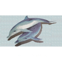 Pool Art BCA003-Mosaic Art, Dolphin Pool Tile, Dolphin Tile Mosaic, Swimming Pool Tile Dolphin