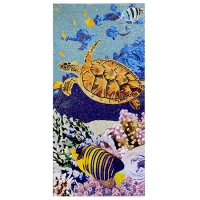 Pool Art KZO039MY-Mosaic Art, Pool Mosaics Turtle, Sea Turtle Mosaic Patterns, Swimming Pool Tile Picture 