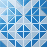 Rueda de Santorini TRG-SA-WH-Azulejo de la piscina, azulejo del triángulo, azul del azulejo de la piscina
