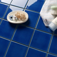 100x100mm Ice Crackle Surface Square Glossy Porcelain Cobalt Blue BCQ605-Mosaic tile, pool tiles for sale, mosaic pool tile