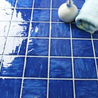 95x95mm Ripple Surface Square Porcelain Dark Blue BCP603-Mosaic tile, Ceramic mosaic tile, Cheap mosaic supplies, Pool mosaic tiles China