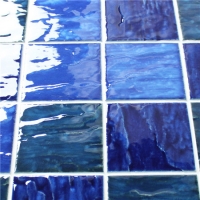 95x95mm Ripple Surface Square Porcelain Mixed Blue BCP002-Mosaic tile, Mosaic tile cheap, Ceramic mosaic, Pool tiles supplies