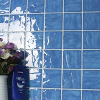 95x95mm Ripple Surface Square Porcelain Light Blue BCP602-Mosaic tile, Ceramic mosaic, Wave surface pool tiles, Best pool mosaic prices