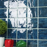 95x95mm Ripple Surface Square Porcelain Yale Blue BCP601-Mosaic tiles, Pool mosaic tiles, Mosaic pool, Ceramic pool mosaics