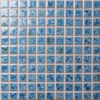 25x25mm Blossom Surface Square Glossy Porcelain Blue BCI909-Ceramic mosaic, Ceramic mosaic tile, Pool ceramic tile designs 