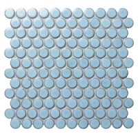 Blithe Blue BCZ925A-Motifs de mosaïque ronde, carreaux de sol en mosaïque ronde Penny, carreaux de salle de bain en mosaïque ronde