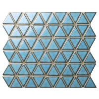 Triangle Tile Ceramic Blithe Blue BCZ627A-light blue mosaic tiles, porcelain mosaic tile sheets, blue pool tiles for sale
