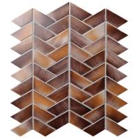 Trapezoid Tile Ceramic Brown BCZ933A-mosaic kitchen backsplash, brown mosaic tiles, mosaic tile bathroom