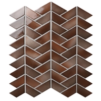 Trapezoid Tile Ceramic Khaki BCZ936A-mosaic tiles for bathroom, dark brown mosaic tile, porcelain mosaic tile backsplash