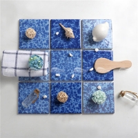97x97mm Blossom Surface Sqaure Glossy Porcelain Mixed Blue BMG001A1-swimming pool tile wholesale, custom pool mosaic, swimming pool mosaic