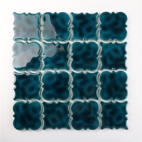 Arabeque bleu pâle BCZ601E2-carreaux de salle de bains en mosaïque, mosaïque arabesque, fabricants de tuiles de piscine