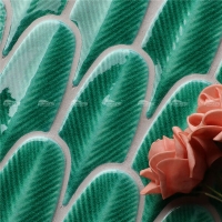 Plumage Tile Ceramic Green BCZ602S-handmade green tiles,handmade bathroom tiles,feather shaped tile