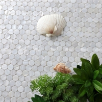 Concha Natural Rodada BOZ901E4-azulejo de concha de pérola, azulejo de mosaico de concha de pérola, mãe de azulejo de chuveiro de pérola