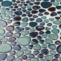 Pebble Tile Ceramic Green BCZ006B1-pebble mosaic shower floor, pebble mosaic tile sale, pebble mosaic tile floor and decor