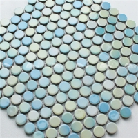 Rodada penny BCZ002-azulejo amarelo centavo, azulejos de mosaico de banheiro para venda, mosaico de cerâmica para banheiro