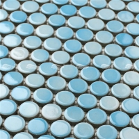 Penny Round BCZ003-salle de bains ronde de penny, tuile ronde bleue de penny, tuiles de mosaïque de salle de bains avec le bleu