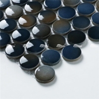 Penny Round Tile BCZ003B1-penny round mosaic,black and white penny tile, mosaic tile backsplash bathroom ideas