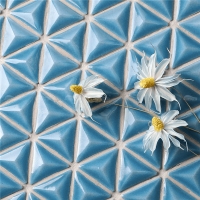 Mini estrella convexa ZOB1608-triángulo azulejo de pared, suministros de azulejos de la piscina, ideas de mosaico de baño
