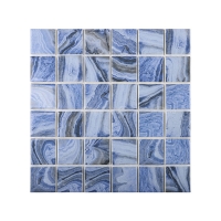 Vidro reciclado GKOM9901-azulejo de linha d\'água, azulejo de vidro reciclado 2x2, ideias de design de azulejos de piscina