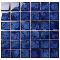 48x48mm Square Glossy Crystal Glazed Porcelain Blue KOA2615-pool mosaics for sale, 2x2 blue pool tile, mosaic tiles for swimming pool price