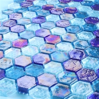 Iridescent Glass Tile GZOF1603-iridescent tile, iridescent bathroom tiles, iridescent hexagon tile