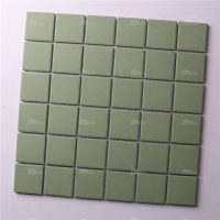 48x48mm Square Full Body Unglazed Olive Green KOF6702-tile supplier,green full body mosaic,green mosaic bathroom floor tiles