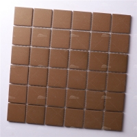 48x48mm Square Full Body Unglazed Brown KOF6903-tile supplier,brown full body mosaic,unglazed mosaic porcelain tile