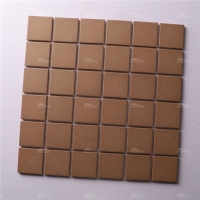 48x48mm Square Full Body Unglazed Brown KOF6904-tile supplier,brown unglazed mosaic,unglazed ceramic mosaic tile