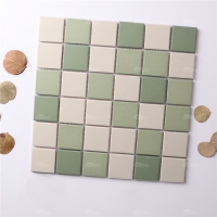 48x48mm Square Full Body Unglazed Mixed Green KOF6001-tile supplier,mix green unglazed mosaic,square unglazed porcelain mosaic