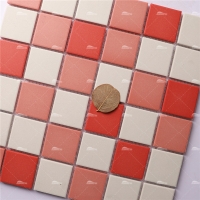 48x48mm Square Full Body Unglazed Mixed Red KOF6004-tile wholesale,mix red unglazed mosaic,red mix porcelain mosaic tiles