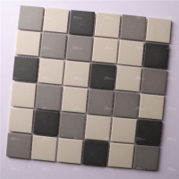 48x48mm Square Full Body Unglazed Mixed White and Black KOF6006-tile wholesale,mix gray unglazed mosaic,matt floor mosaic,unglazed porcelain floor mosaic tile