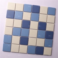 48x48mm Square Full Body Unglazed Mixed Dark Blue KOF6008-tile wholesale,blend blue unglazed mosaic,2x2 unglazed mosaic