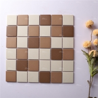 48mm Full Body Unglazed KOF6009-tile wholesale,mix brown unglazed mosaic,2x2 unglazed mosaic tile