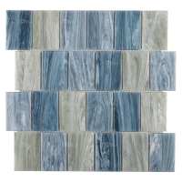 48x73mm Rectangle Matte Hot Melt Glass Blue Mixed Gray GZOJ2602-glass tile for pool,recycled glass pool tile,wholesale pool tile