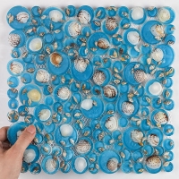 Glass Resin Mother of Pearl GZGH8601-mother of pearl pool tile, round resin glass tile, tile wholesale