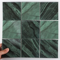 97x97mm Square Porcelain Marble Look Ink-Jet MGF8701-dark green pool tile, square mosaic tile, swimming pool tiles for sale