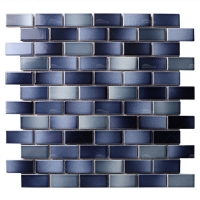 1x2 Staggered Rectangular Blue Glazed ZGA1903-swimming pool tiles,mosaic tiles for swimming pool,staggered rectangular pool tile,swimming pool tiles suppliers