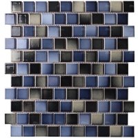 1x1 Staggered Square Glossy Porcelain Gradient Blue IGA1901-swimming pool tiles,staggered square tile,pool tile price