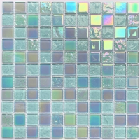 1x1 Crystal Glass Aqua Green GIOL1604-glass pool tiles,iridescent glass mosaics,glass mosaic supplier