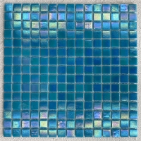 20*20mm Square Iridescent Blue Glass GEOJ2602-swimming pool mosaic tile,glass mosaic swimming pool,buy swimming pool tiles