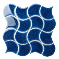 Fish Scale Wave Pattern Dark Blue BCZ632-B-porcelain pool tiles,moroccan fish scale tiles,fish scale mosaic