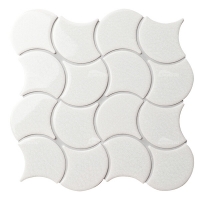 Fish Scale Wave Pattern White BCZ210-B-mosaic tiles supplier，fan shaped mosaic tiles，fish scale white tile