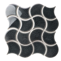 Fish Scale Wave Pattern Dark Gray BCZ316-B-fishscale tiles,tile fish scale,mosaic wholesale supplies